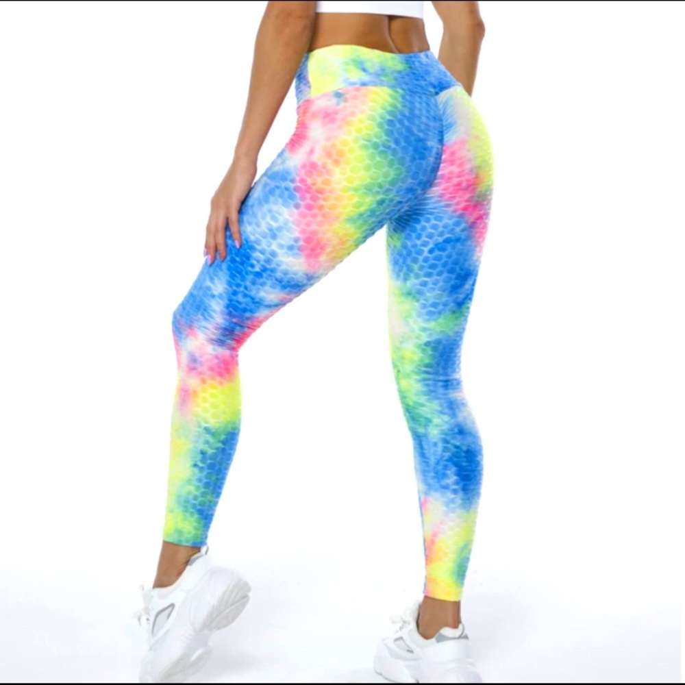 Waffle Textured Butt Lifting Ruched Leggings